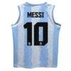 Lionel Messi Argentina National Team Vive La Fete Youth Painted Stripes Basketball Jersey - - Detail View