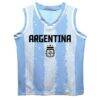 Lionel Messi Argentina National Team Vive La Fete Youth Painted Stripes Basketball Jersey - - Side View