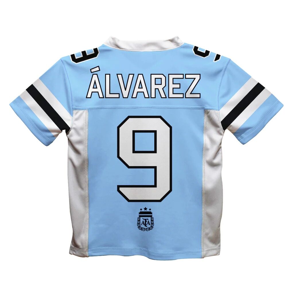 Julián Álvarez Argentina National Team Vive La Fete  Football Jersey - Light Blue