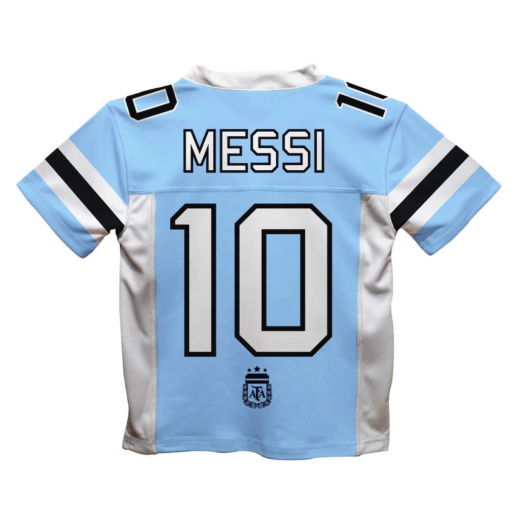 Lionel Messi Argentina National Team Vive La Fete  Football Jersey - Light Blue