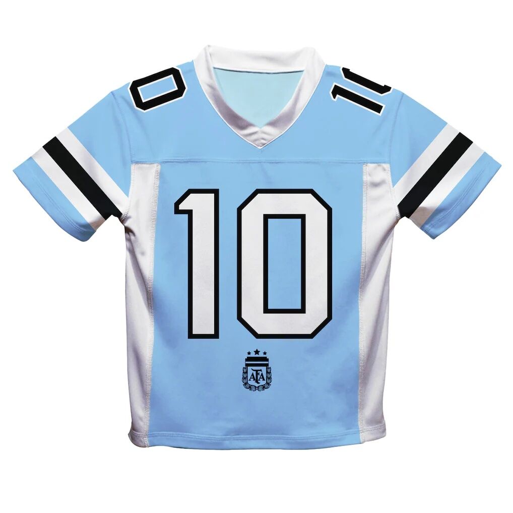 Lionel Messi Argentina National Team Vive La Fete  Football Jersey - Light Blue