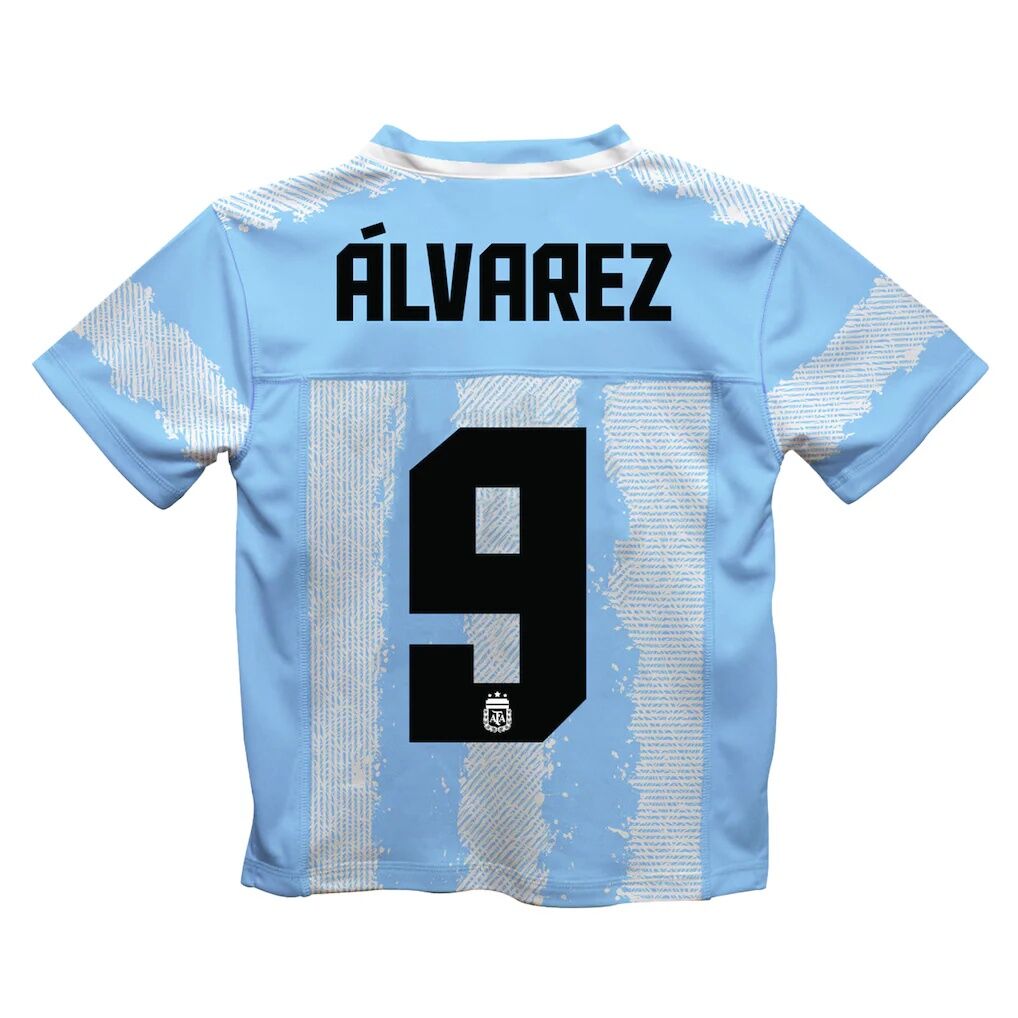 Julián Álvarez Argentina National Team Vive La Fete  Football Jersey - Light Blue