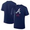 Atlanta Braves Fashion7 Clubhouse Legacy Side Swipe T-Shirt - Navy - Front View