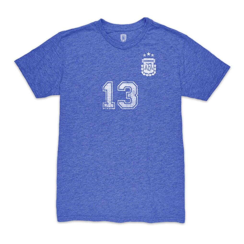 Cristian Romero Argentina National Team 1863FC Player Vintage Tri-Blend T-Shirt