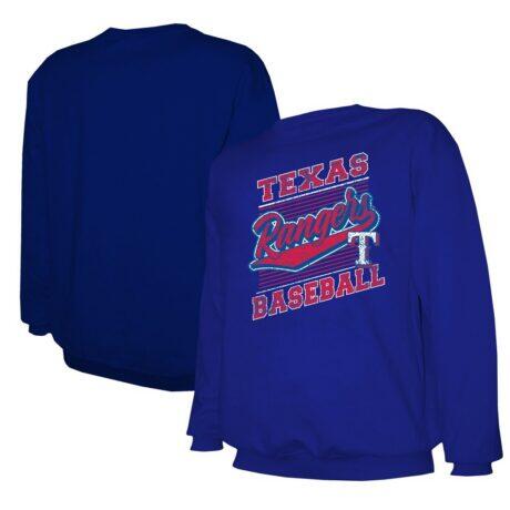 Texas Rangers Stitches Lightweight Crew Sweatshirt - - Front View