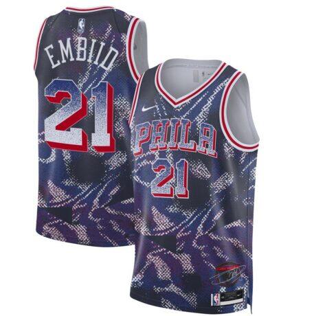 Joel Embiid Philadelphia 76ers Nike Unisex 2025 Select Series Swingman Player Jersey - Navy - Front View