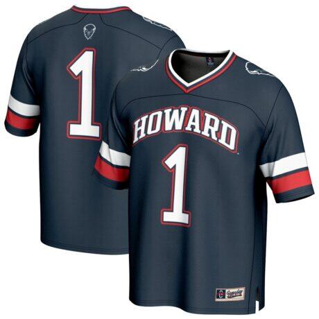 #1 Howard Bison GameDay Greats Youth Collegiate Football Fashion Jersey - Navy - Front View