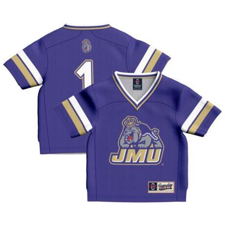#1 James Madison Dukes GameDay Greats Toddler Collegiate Football Fashion Jersey - Purple - Front View