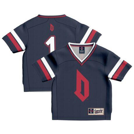 #1 Duquesne Dukes GameDay Greats Toddler Collegiate Football Fashion Jersey - Blue - Front View