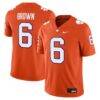 Tyler Brown Clemson Tigers Nike NIL Football Game Jersey - Orange - Front View