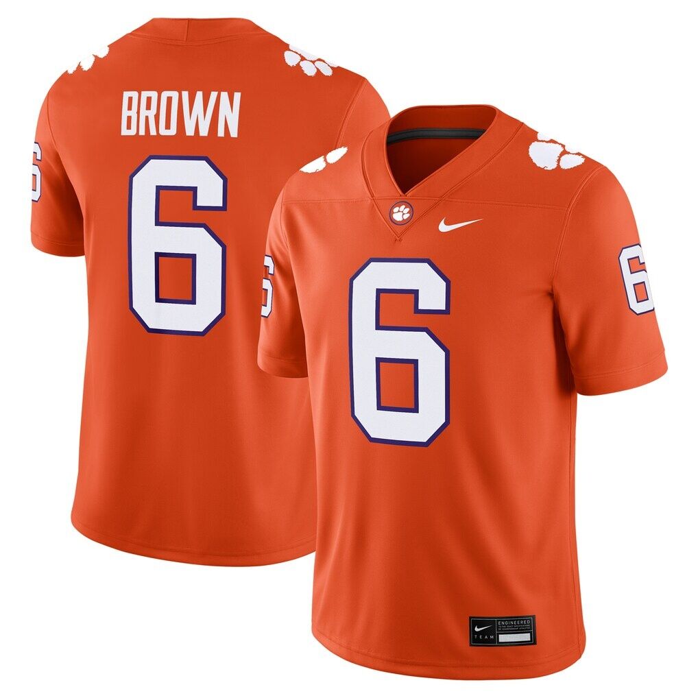 Tyler Brown Clemson Tigers Nike NIL Football Game Jersey