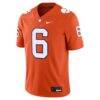 Tyler Brown Clemson Tigers Nike NIL Football Game Jersey - Orange - Side View