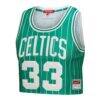 Larry Bird Boston Celtics Mitchell & Ness x DANNIJO Women's Fashion Cropped Basketball Jersey - - Back View