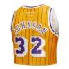 Magic Johnson Los Angeles Lakers Mitchell & Ness x DANNIJO Women's Fashion Cropped Basketball Jersey - Yellow - Detail View