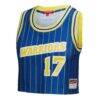 Chris Mullin Golden State Warriors Mitchell & Ness x DANNIJO Women's Fashion Cropped Basketball Jersey - - Back View