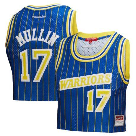 Chris Mullin Golden State Warriors Mitchell & Ness x DANNIJO Women's Fashion Cropped Basketball Jersey - - Front View