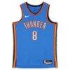 Jalen Williams Oklahoma City Thunder Autographed Fashion7 Authentic Blue Nike Icon Edition Swingman Jersey - - Detail View