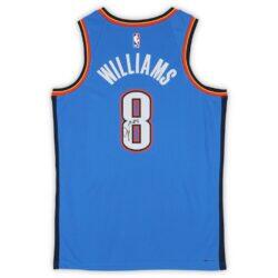 Jalen Williams Oklahoma City Thunder Autographed Fashion7 Authentic Blue Nike Icon Edition Swingman Jersey