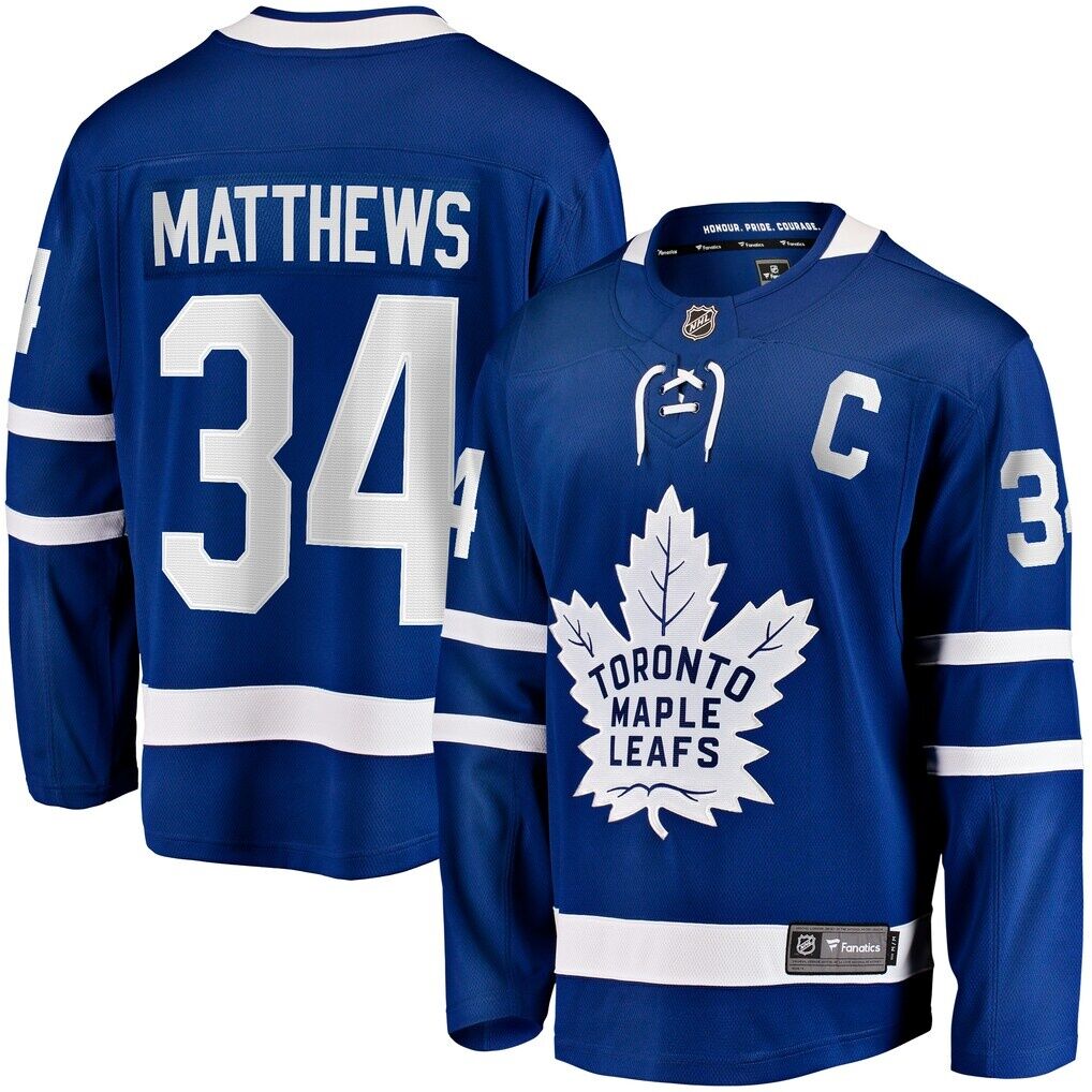 Auston Matthews Toronto Maple Leafs Fashion7 Captain Patch Home Breakaway Player Jersey