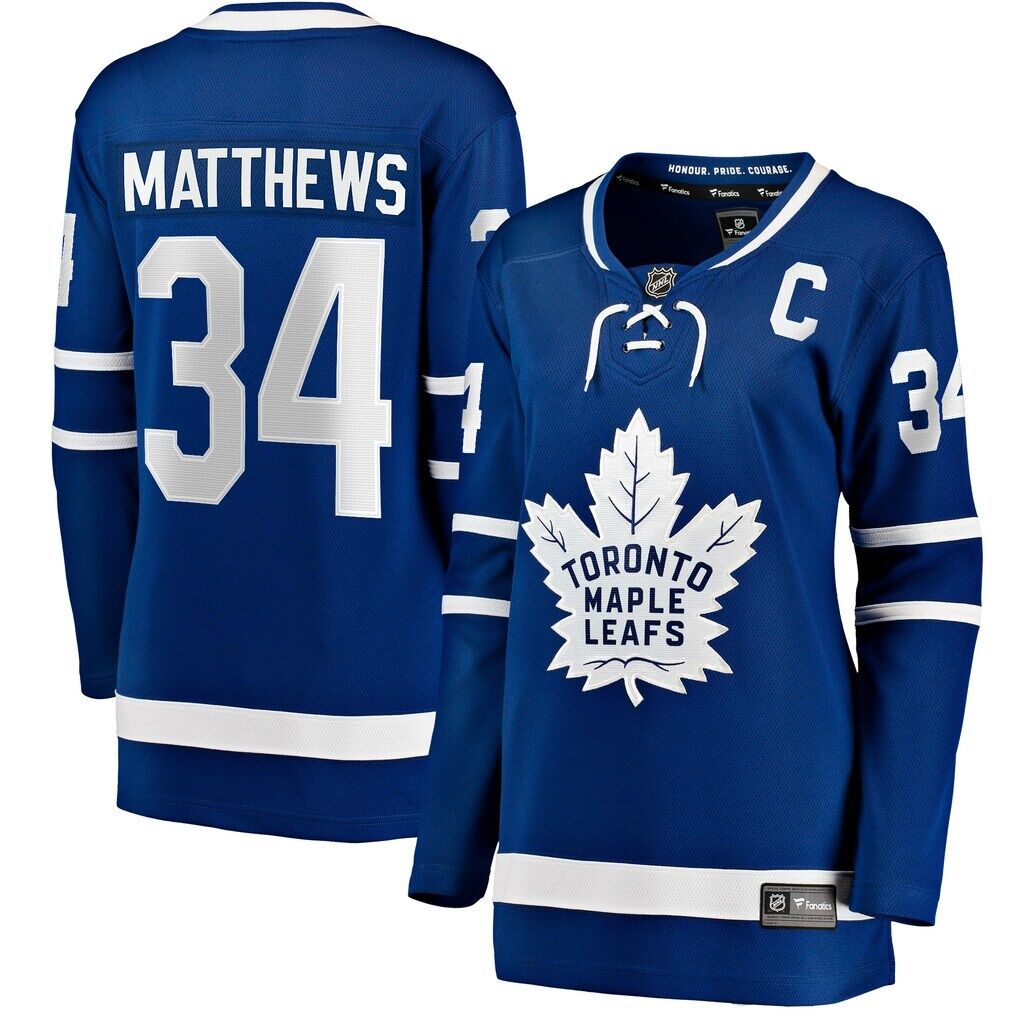 Auston Matthews Toronto Maple Leafs Fashion7 Women's Captain Patch Home Breakaway Player Jersey