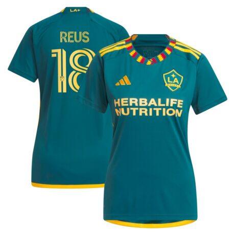 Marco Reus LA Galaxy adidas Women's 2024 LA Kit Replica Player Jersey - Green - Front View