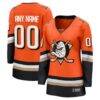 Anaheim Ducks Fashion7 Women's Home Breakaway Custom Jersey - Orange - Front View