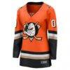 Anaheim Ducks Fashion7 Women's Home Breakaway Custom Jersey - Orange - Side View