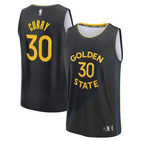 Stephen Curry Golden State Warriors Fashion7 Youth Fast Break Replica Player Jersey - Black - Front View