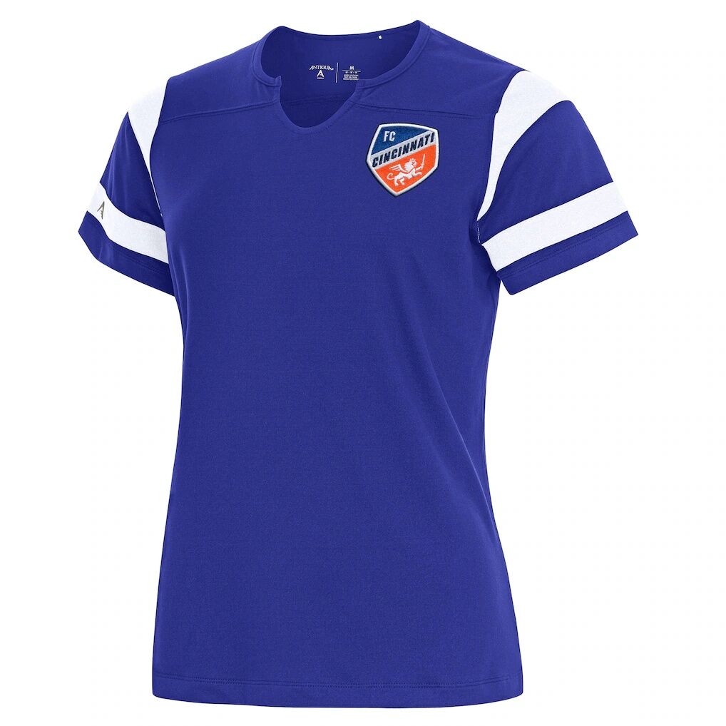 FC Cincinnati Antigua Women's Encounter Notch Neck T-Shirt - Royal
