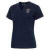 San Diego FC Antigua Women's Traveler Notch Neck T-Shirt - Navy - Front View