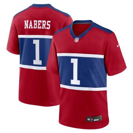 Malik Nabers New York Giants Nike Alternate Game Jersey - Red - Front View