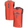 #1 Illinois Fighting Illini GameDay Greats Youth Lightweight Collegiate Basketball Fashion Jersey - Orange - Front View