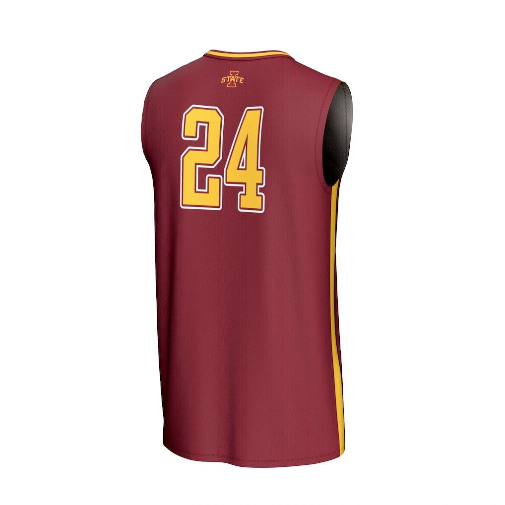 #24 Iowa State Cyclones GameDay Greats Youth Lightweight Collegiate Basketball Fashion Jersey - Cardinal