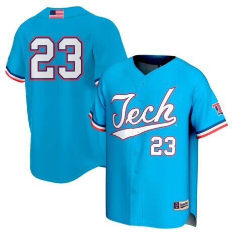 #23 Louisiana Tech Bulldogs GameDay Greats Youth Lightweight Collegiate Baseball Fashion Jersey - - Front View