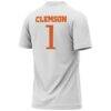 #1 Clemson Tigers GameDay Greats Youth Lightweight Collegiate Soccer Fashion Jersey - White - Detail View