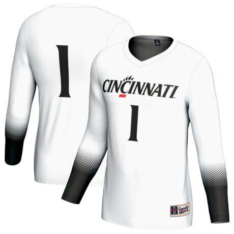 #1 Cincinnati Bearcats GameDay Greats Unisex Lightweight Collegiate Women's Volleyball Fashion Jersey - White - Front View