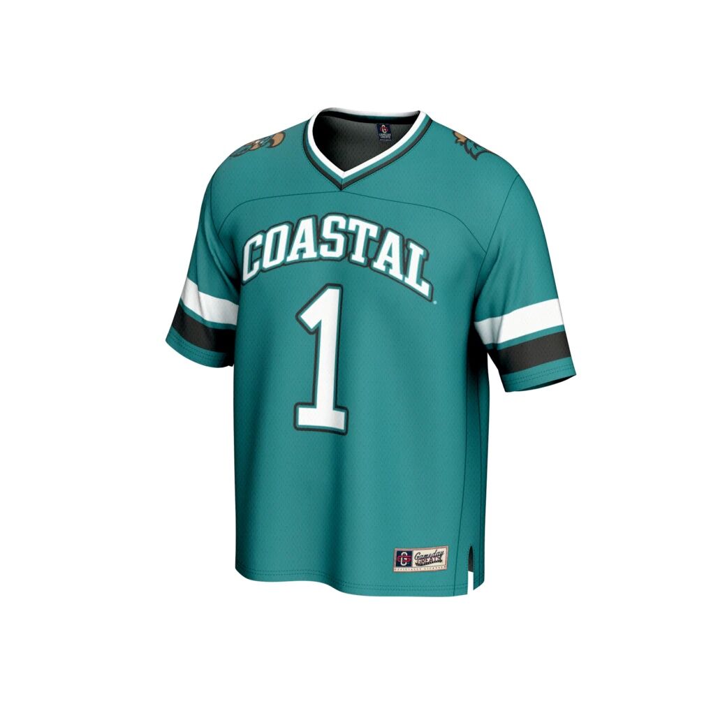 #1 Coastal Carolina Chanticleers GameDay Greats Lightweight Collegiate Football Fashion Jersey