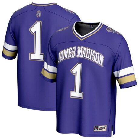 #1 James Madison Dukes GameDay Greats Lightweight Collegiate Football Fashion Jersey - Purple - Front View