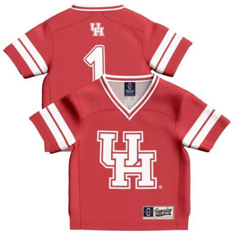 #1 Houston Cougars GameDay Greats Toddler Lightweight Collegiate Football Fashion Jersey - Red - Front View