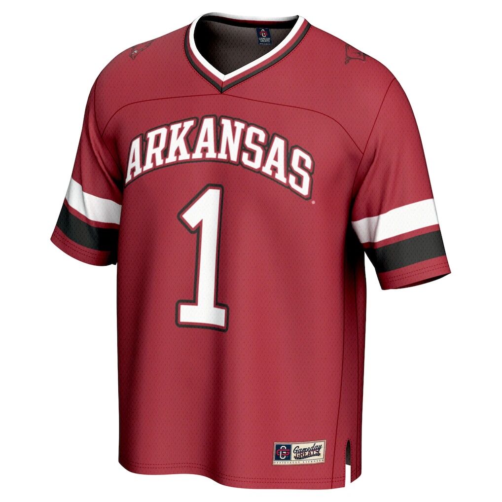 #1 Arkansas Razorbacks GameDay Greats Unisex Lightweight Collegiate Football Fashion Jersey - Cardinal