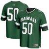 #50 Hawaii Rainbow Warriors GameDay Greats Unisex Lightweight Collegiate Football Fashion Jersey - Green - Front View