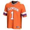 #1 Clemson Tigers GameDay Greats Youth Lightweight Collegiate Football Fashion Jersey - Orange - Side View