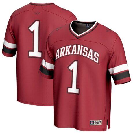 #1 Arkansas Razorbacks GameDay Greats Youth Lightweight Collegiate Football Fashion Jersey - - Front View