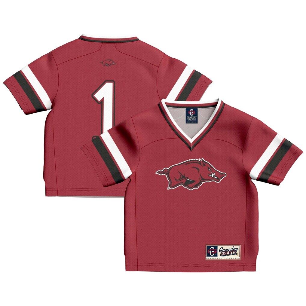 #1 Arkansas Razorbacks GameDay Greats Toddler Lightweight Collegiate Football Fashion Jersey - Cardinal