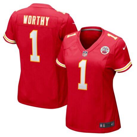 Xavier Worthy Kansas City Chiefs Nike Women's Game Jersey - Red - Front View