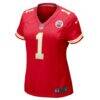Xavier Worthy Kansas City Chiefs Nike Women's Game Jersey - Red - Side View