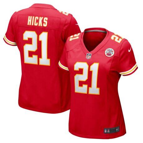 Jaden Hicks Kansas City Chiefs Nike Women's Game Jersey - Red - Front View