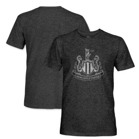 Newcastle United 1863FC Mono Badge Vintage Tri-Blend T-Shirt - Heather Black - Front View
