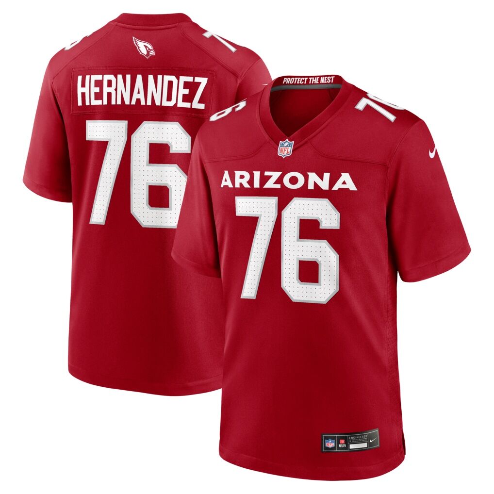 Will Hernandez Arizona Cardinals Nike Team Game Jersey -  Cardinal