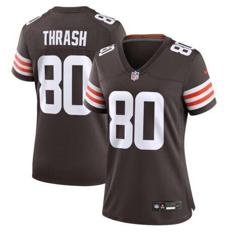 Jamari Thrash Cleveland Browns Nike Women's Game Jersey - Brown - Front View